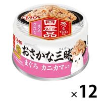 いなば CIAO チャオ おさかな三昧缶 まぐろ カニカマ入り 国産 80g 12缶 キャットフード 缶詰