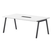 【軒先渡し】ニシキ工業 ミーティングテーブル 幅2100×奥行1000×高さ720mm オフホワイト ABSY-B2110W-OW 1台（直送品）