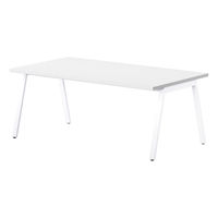 【軒先渡し】ニシキ工業 ミーティングテーブル 幅2100×奥行1000×高さ720mm オフホワイト ABSY-H2110-OW 1台（直送品）