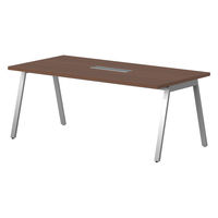 【軒先渡し】ニシキ工業 ミーティングテーブル 幅1500×奥行750×高さ720mm ウォールナット ABSY-S1575W-WN 1台（直送品）