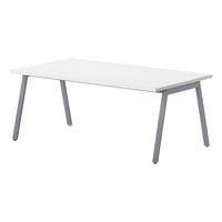 【軒先渡し】ニシキ工業 ミーティングテーブル 幅2100×奥行900×高さ720mm オフホワイト ABSY-S2190-OW 1台（直送品）