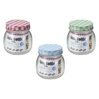 エコー金属 フタ付ガラス瓶(チェック)300mL 2206-254 1箱(12個入)（直送品）