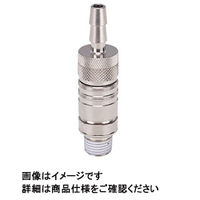 金型温調継手 ストップ弁内蔵 プラグ・ソケットセットタイプ ホース用継手付ストレート ASC10ーID09B01 1セット(5個)（直送品）