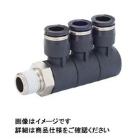 日本ピスコ チューブフィッティング トリプルユニバーサルエルボ PHT10ー04 1セット(3個)（直送品）