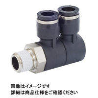 日本ピスコ チューブフィッティング ダブルユニバーサルエルボ PHW12ー02 1セット(4個)（直送品）