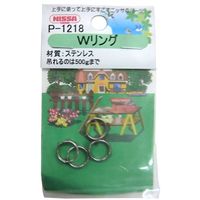 ニッサチェイン ステンレスWリング 0.8mm×8mm シルバー 4個入 P-1218 1セット(232個:4個×58セット)（直送品）