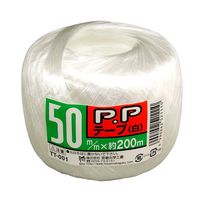 宮島化学工業 PPテープ 白 50mm×200m TT001 1セット(18巻)（直送品）