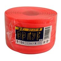 宮島化学工業 ストッパー用 PPバンド 赤 15.5mm×100m B100R 1セット(6巻)（直送品）
