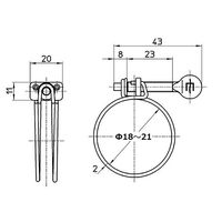 SANEI 蝶ネジワイヤバンド PD21ー13 1セット(28個:2個×14パック)（直送品）
