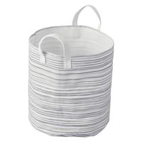 パール金属 LAUNDRY BIN M イレギュラーストライプ グレー N-7683 1個（直送品）