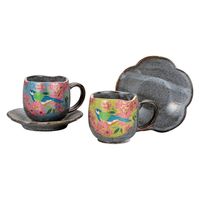 伊野正峰 九谷焼 陶額 三階月城作 金箔おしどり（直送品