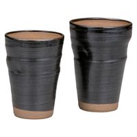 日本の伝統工芸品【九谷焼】 ペアビアカップ 黒釉焼〆 九谷和窯 (K9-1172) (K8-1069) K9-1172K8-1069 1個（直送品）