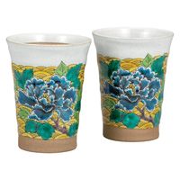 伊野正峰 日本の伝統工芸品【九谷焼】 ペアフリーカップ 椿 (K9