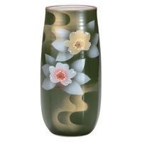 伊野正峰 日本の伝統工芸品【九谷焼】 K8-1228 8号花瓶 銀彩山茶花　1個（直送品）