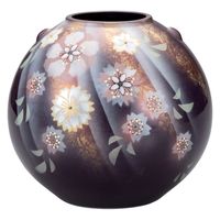 伊野正峰 日本の伝統工芸品【九谷焼】 K8-1290 7号花瓶 陽光花の舞　1個（直送品）