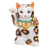 伊野正峰 日本の伝統工芸品【九谷焼】 10号招き猫 金三毛 (K9-1666) (K8-1565) K9-1666K8-1565 1個（直送品）