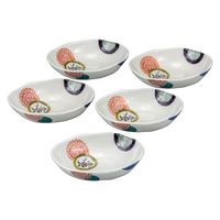 伊野正峰 日本の伝統工芸品【九谷焼】 5.5号小鉢揃 色絵丸紋 (K9-231) (K8-202) K9-231K8-202 1個（直送品）