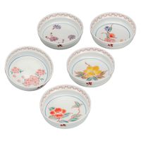 日本の伝統工芸品【九谷焼】 4.8号小鉢揃 草花絵変り 澤田郁美 (K9-241) (K8-221) K9-241K8-221 1個（直送品）