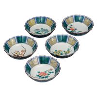 伊野正峰 日本の伝統工芸品【九谷焼】 5.5号小鉢揃 草花絵変り (K9-243) (K8-224) K9-243K8-224 1個（直送品）