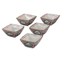 伊野正峰 日本の伝統工芸品【九谷焼】 5号小鉢揃 赤絵間取 (K9-253) (K8-233) K9-253K8-233 1個（直送品）