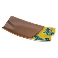 伊野正峰 日本の伝統工芸品【九谷焼】 9号長皿 吉田屋椿 (K9-371) (K8-321) K9-371K8-321 1個（直送品）