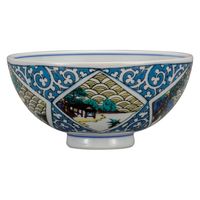 伊野正峰 日本の伝統工芸品【九谷焼】 K8-428　飯碗 唐草山水　1個（直送品）