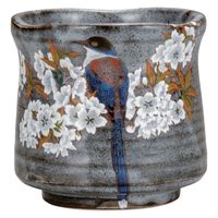 伊野正峰 日本の伝統工芸品【九谷焼】 K8-613　大湯呑 山桜に鳥　1個（直送品）