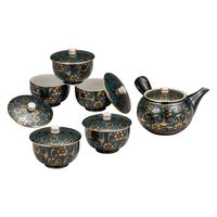 伊野正峰 日本の伝統工芸品【九谷焼】 K8-779　蓋付茶器 青粒鉄仙　1個（直送品）