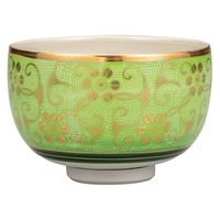 伊野正峰 日本の伝統工芸品【九谷焼】 抹茶碗 金箔梅 山田登陽志