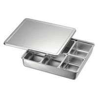 本間製作所 KO 18-8調味料入バット田型6ッ組(舟形中子付) 621042 1個（直送品）