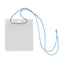 共栄プラスチック 吊下げタッグ名札本タイ透明X青紐付10枚 C-235-10-B 1セット(1パック×5)