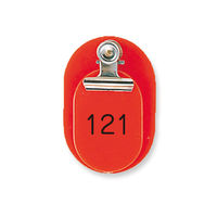 親子番号札　小判型　赤 CT-1-101-R 1組 共栄プラスチック（直送品）