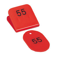角型親子番号札．５１ー１００．赤 CT-3-51-R 1組 共栄プラスチック（直送品）