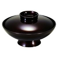 煮物椀 ６寸小槌煮物椀　茶パール [1個入] wis-1-207-12　若泉漆器（直送品）