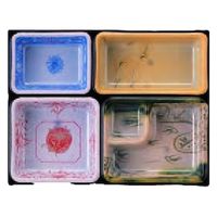 松花堂 ９寸長手Ｂー１光彩仕切 ＦＲ塗 [2個入] wis-1-239-2　若泉漆器（直送品）