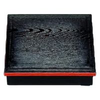 松花堂 超耐熱８．５寸木目松花堂　黒渕朱内黒塗（仕切別） [1個入] wis-1-245-9　若泉漆器（直送品）