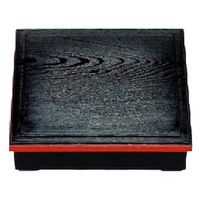 松花堂 ８．５寸木目松花堂　黒渕朱内塗有（仕切別） [3個入] wis-1-290-2　若泉漆器（直送品）