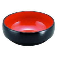 小鉢 ４寸丸鉢　朱天黒（段付） [7個入] wis-1-328-9　若泉漆器（直送品）