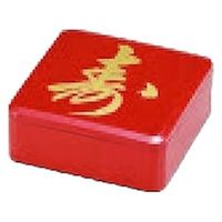 松花堂 ３．８寸重　朱に寿　１段 [8個入] wis-1-459-6　若泉漆器（直送品）