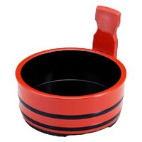 桶 ６寸片手桶　朱に帯黒　本体 [2個入] wis-1-540-8　若泉漆器（直送品）