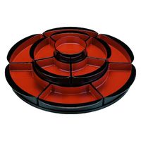 若泉漆器 桶 花形2尺2寸回転オードブル