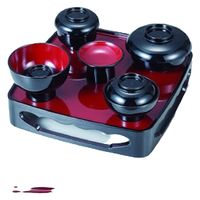 仏膳 ５．５寸低型仏膳セット　黒内朱　[1個入] wis-a-12-75　若泉漆器（直送品）