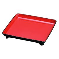 トレー 尺２寸角厚型仁の膳　黒内朱天黒　[1個入] wis-a-2-31　若泉漆器（直送品）