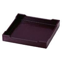 カスタートレー 角木目カスター盆　新溜　５寸　[5個入] wis-b-29-25　若泉漆器（直送品）