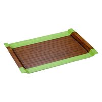 若泉漆器 トレー 極耐熱白山盆 栃刷毛目 オリーブ艶消NS