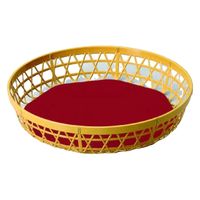 篭 ＡＢＳ尺０寸竹取丸かご　クリーム内朱内底ＮＳ [1個入] wis-c-5-50　若泉漆器（直送品）