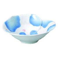 中皿 なぶり花型ブルーラスター花鉢 [1個入] wis-c-5-80　若泉漆器（直送品）