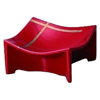 小鉢 一珍赤釉金線高台四方小鉢　[2個入] wis-c-5-87　若泉漆器（直送品）