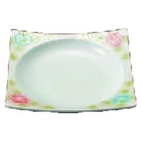 中皿 ラスター山茶花　角丸皿【有田焼】 [1個入] wis-c-7-40　若泉漆器（直送品）