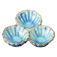 小皿 吹墨青磁淵金　三宝菊珍味【有田焼】 [2個入] wis-c-7-72　若泉漆器（直送品）